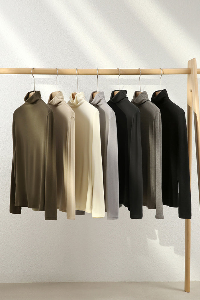 Pull tricoté à col roulé de luxe décontracté