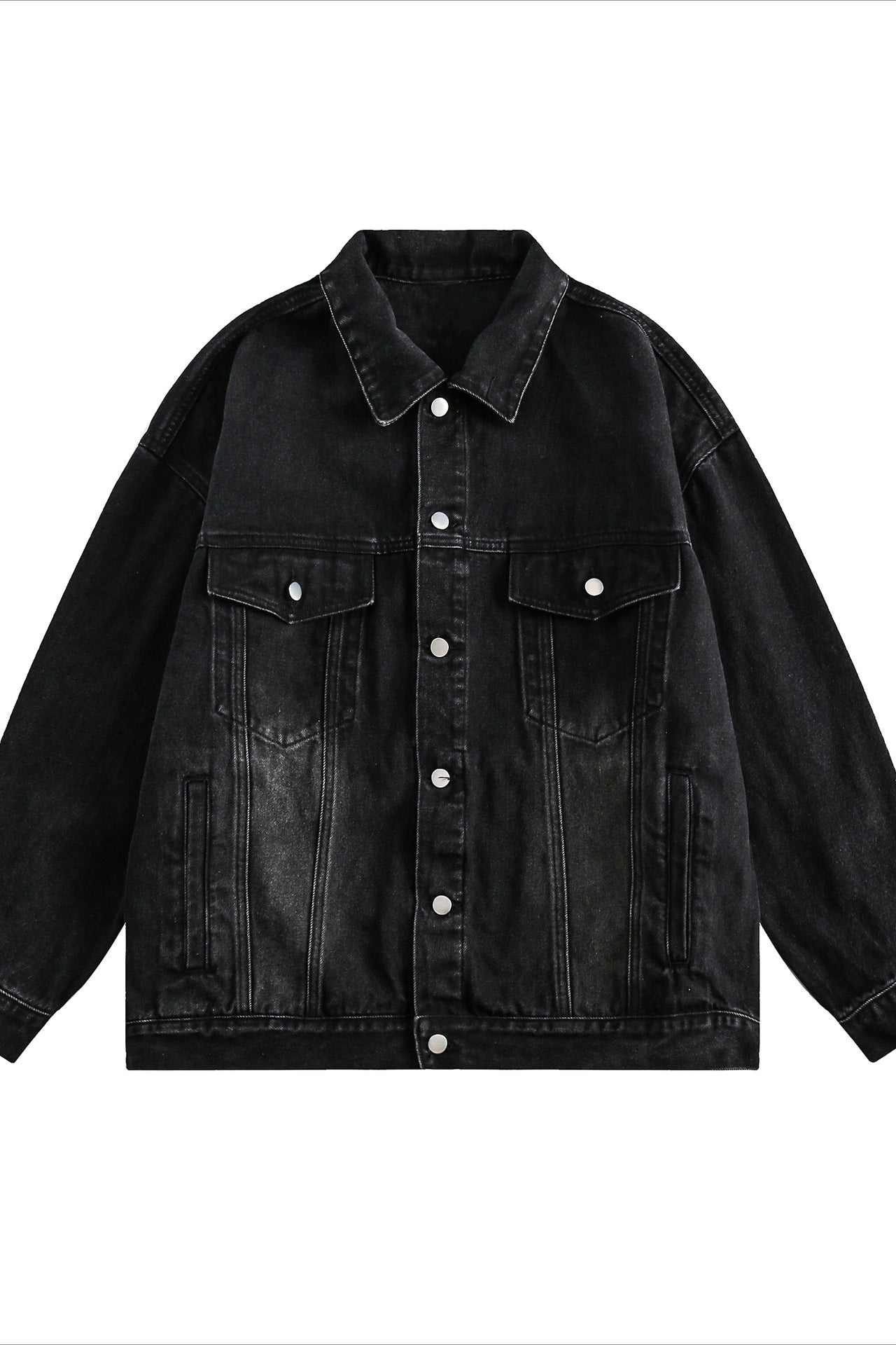 Men's Casual Denim Jacket with Vintage Wash