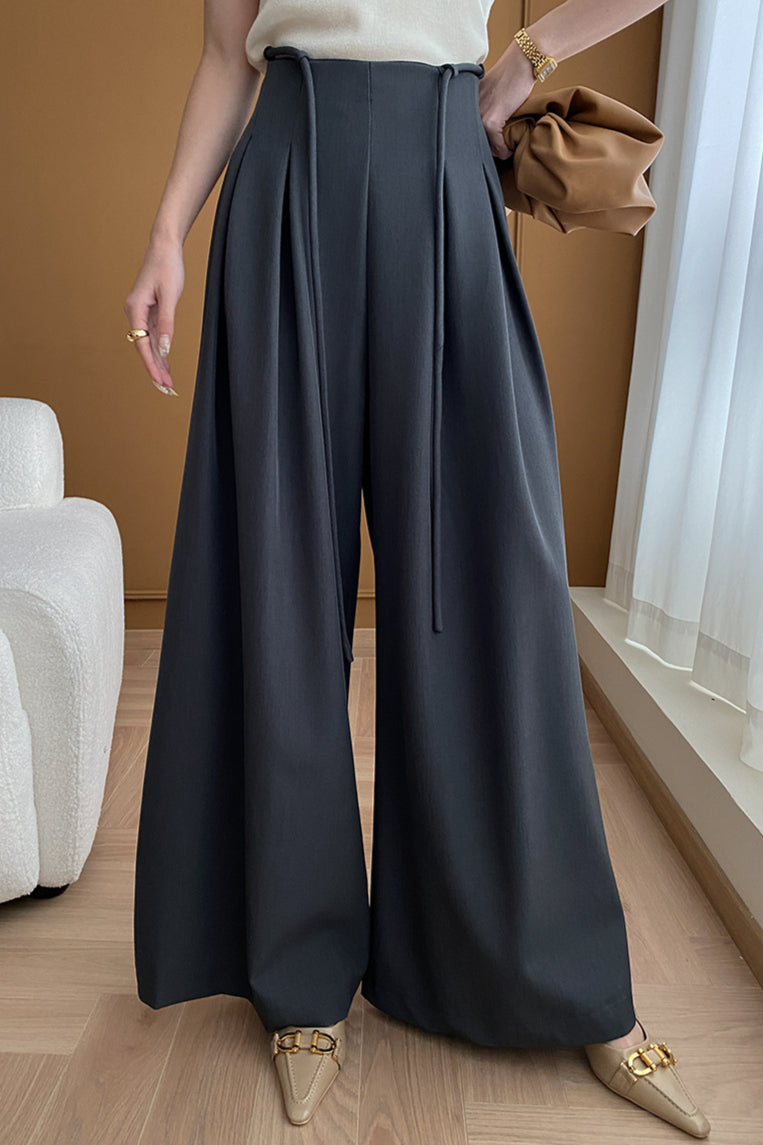 Pantalon Palazzo taille haute luxueux