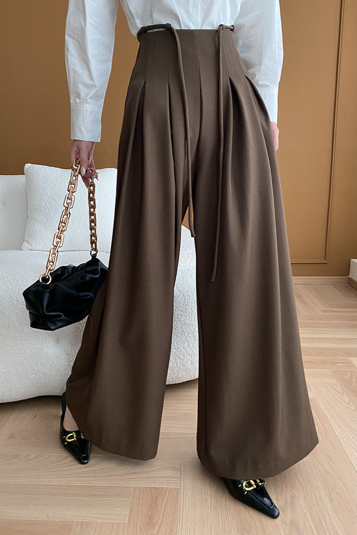 Pantalon Palazzo taille haute luxueux