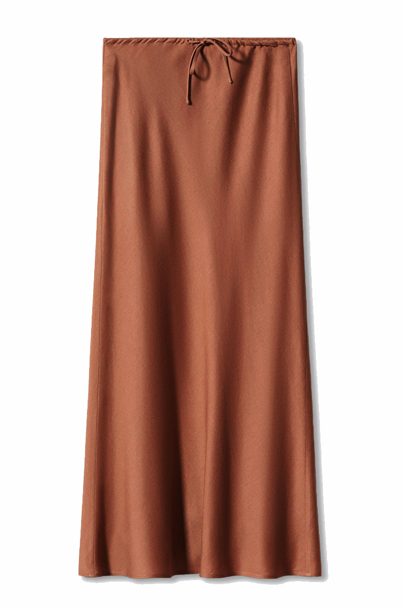 Terracotta Tie Waist Maxi Skirt