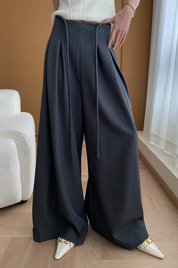 Pantalon Palazzo taille haute luxueux