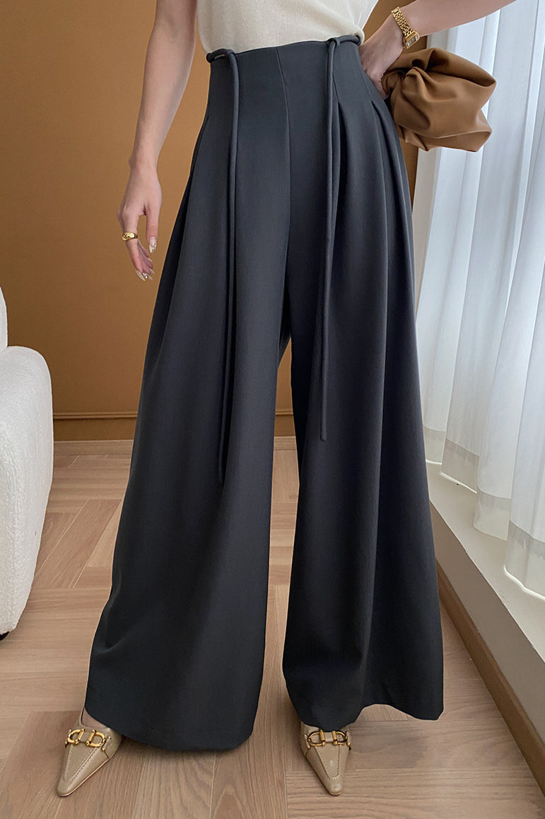 Pantalon Palazzo taille haute luxueux