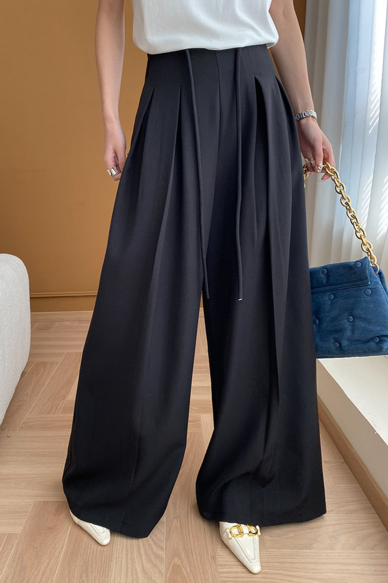 Pantalon Palazzo taille haute luxueux