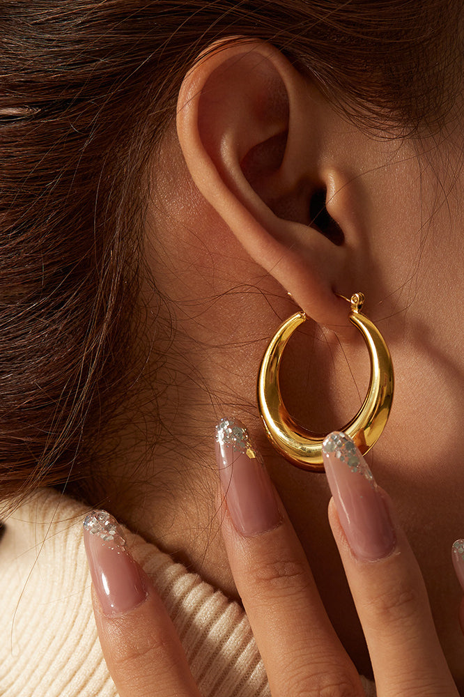 Women's Elegant Gold Hoop Earring