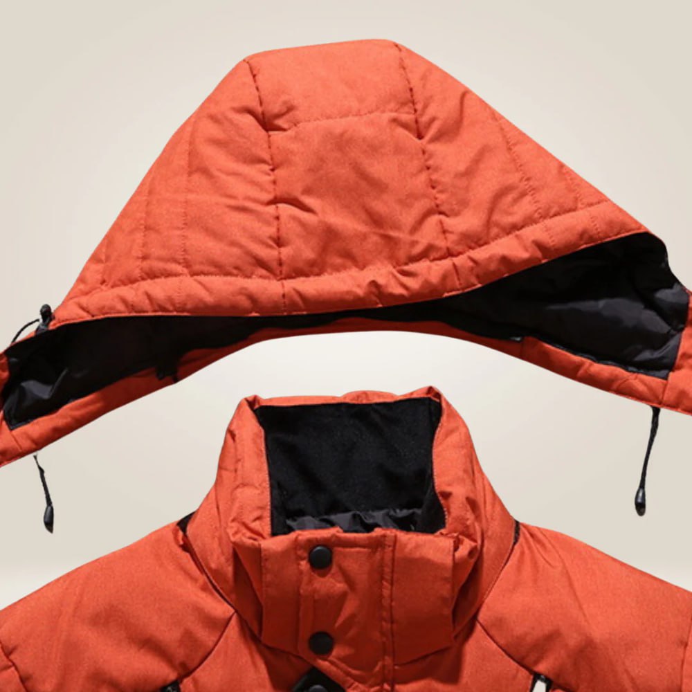 Veste d'hiver imperméable rembourrée avec capuche amovible