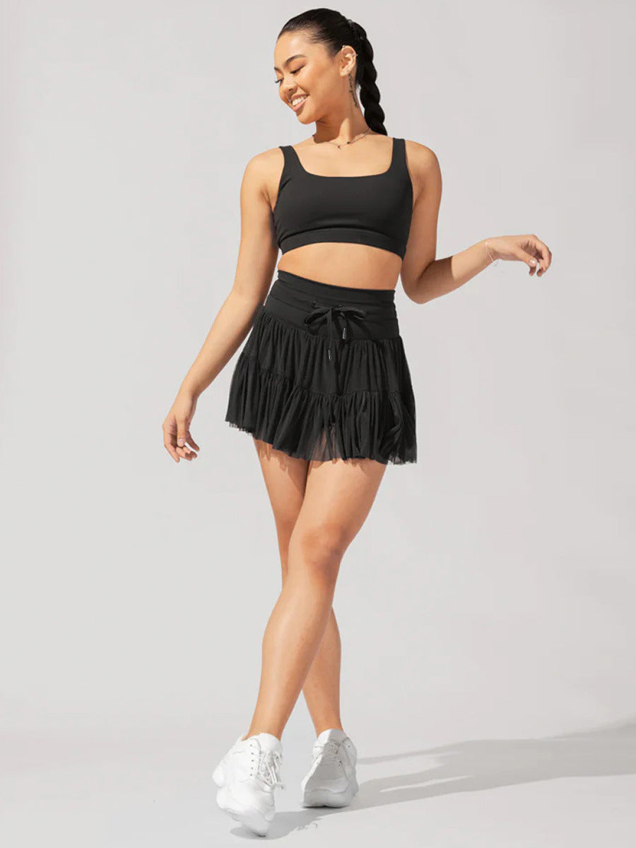 Black High Waist Active Skirt