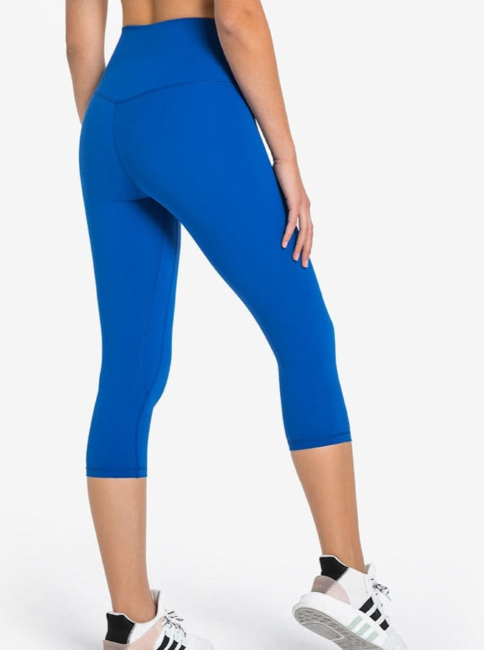 Pantalon de yoga extensible taille haute bleu royal