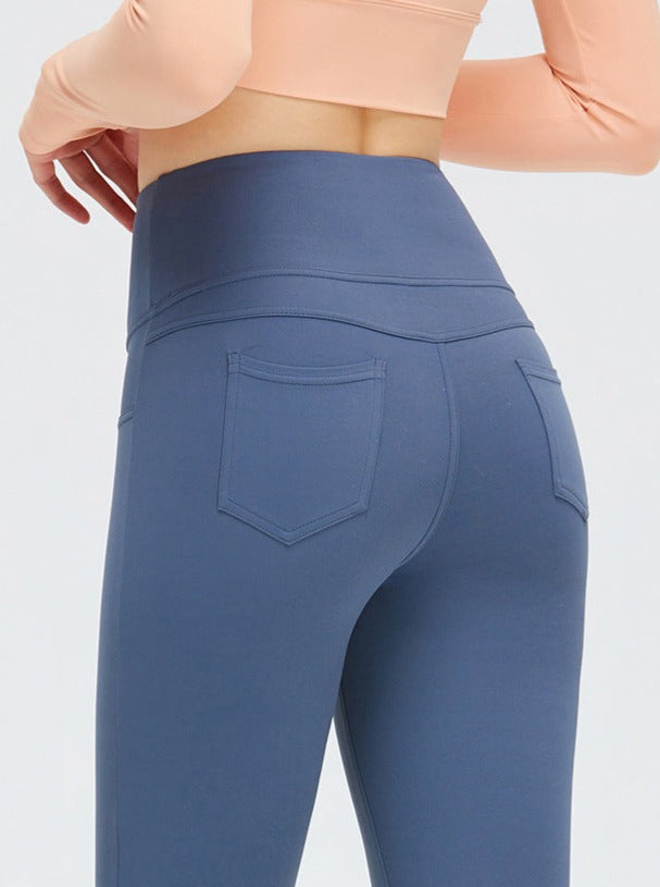 Pantalon de yoga slim évasé à pattes d'éléphant 