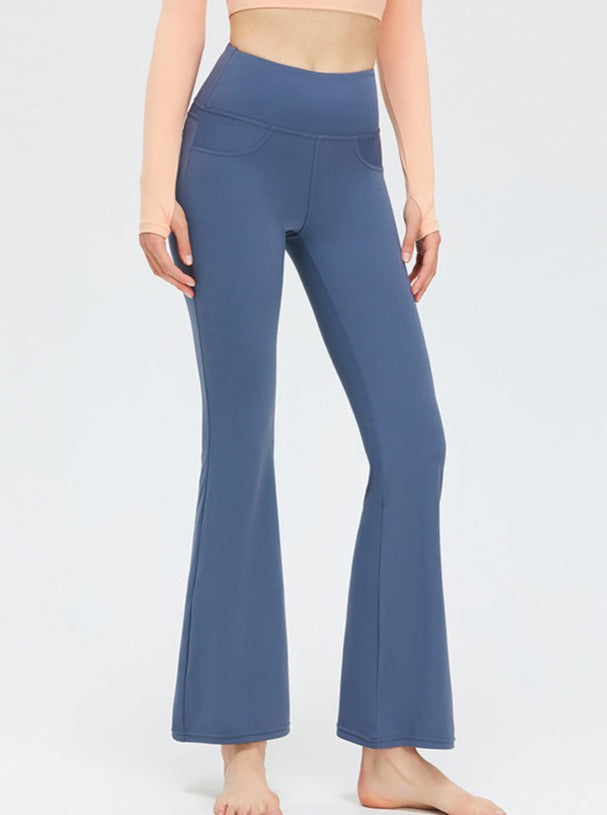 Pantalon de yoga slim évasé à pattes d'éléphant 