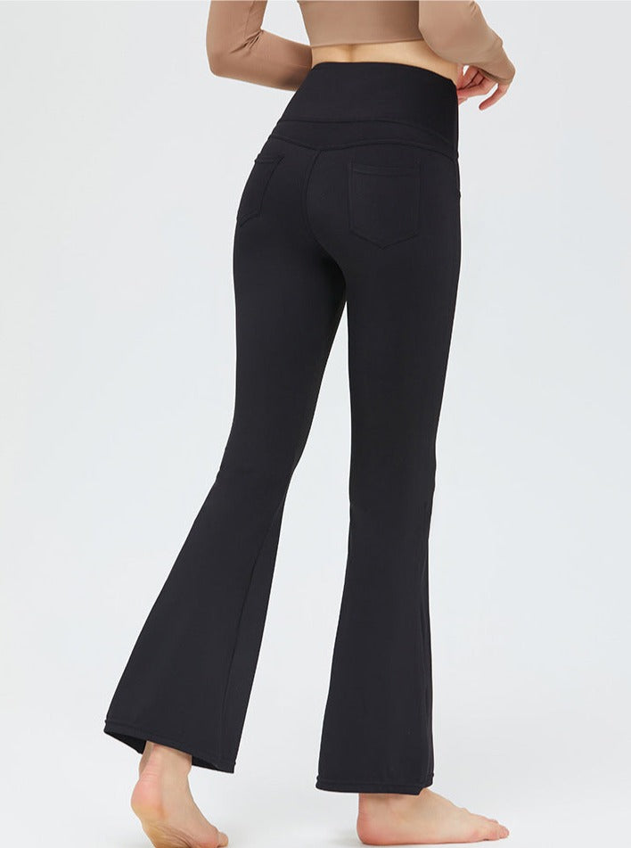 Pantalon de yoga slim évasé à pattes d'éléphant 