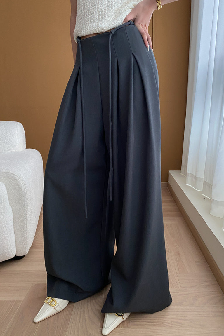 Luxurious High-Waisted Wide-Leg Pants