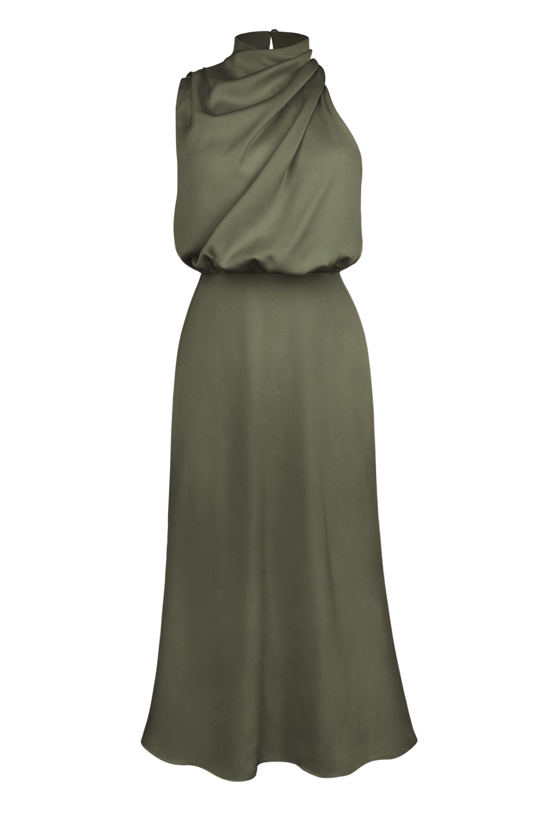 Robe élégante à col licou verte 