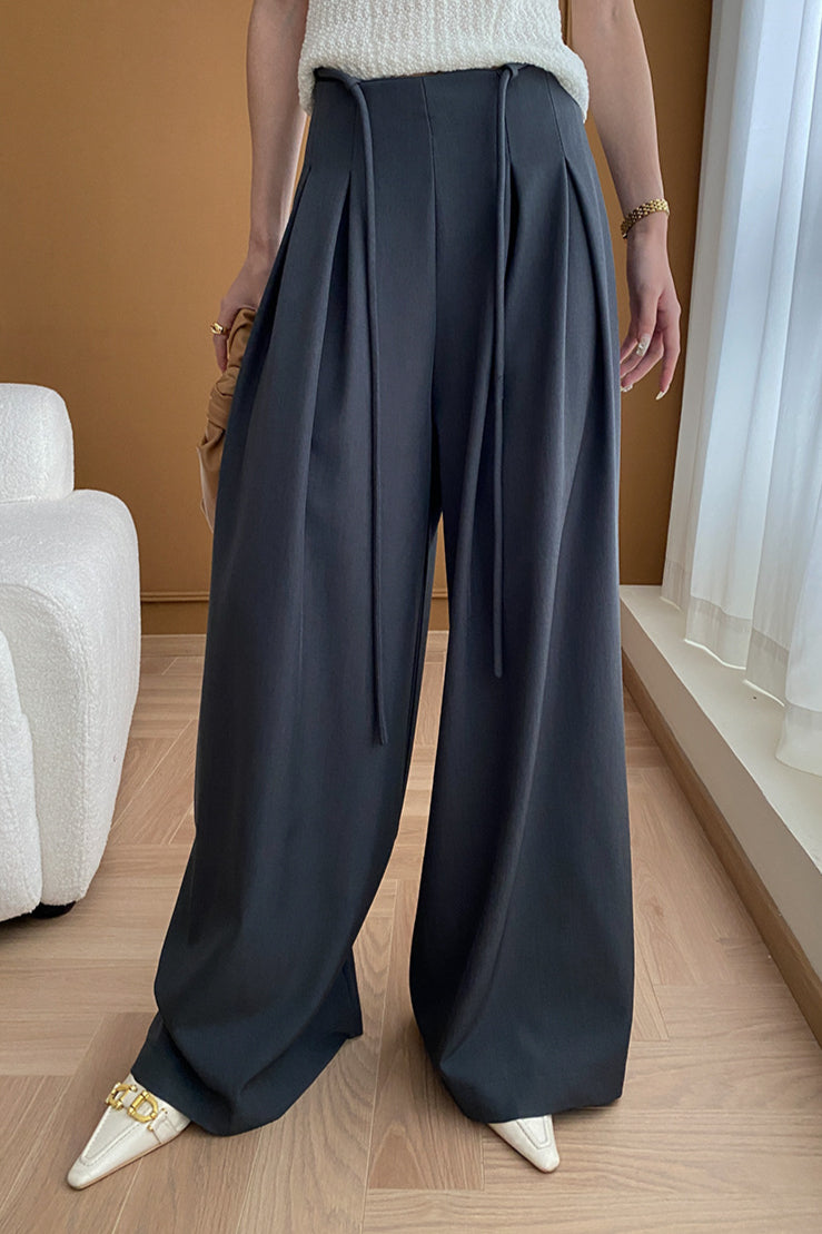 Pantalon Palazzo taille haute luxueux