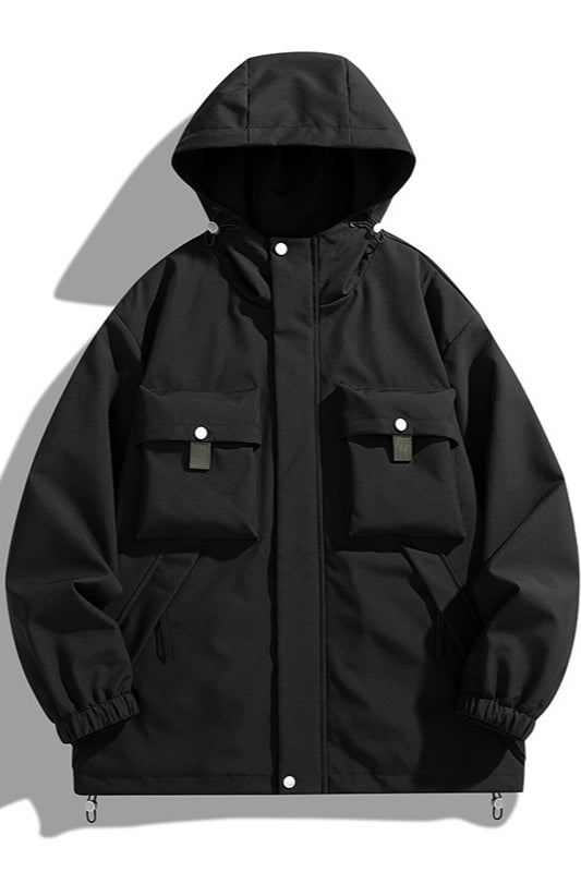 Parka à capuche polyvalente avec poches