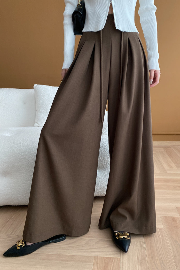 Pantalon Palazzo taille haute luxueux